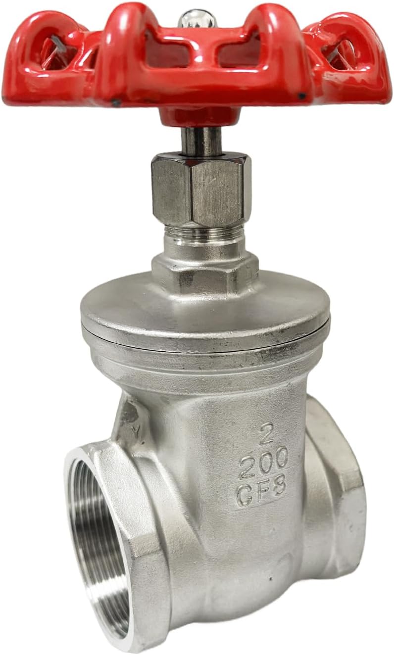 KH  2 Pcs Heavy Duty Gate Valve -, 2" NPT Stainless Steel Female x Female Thread Rotary Sluice Valve - Image 1